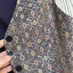 Vintage 90s Ann Taylor Long Jacquard Tapestry Suit Vest U.S.A. - XS